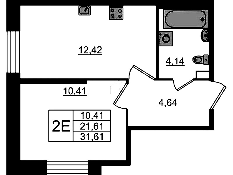 1-комнатная квартира 31.61 м², 1/23 эт., ЖК «Живи! В Рыбацком»